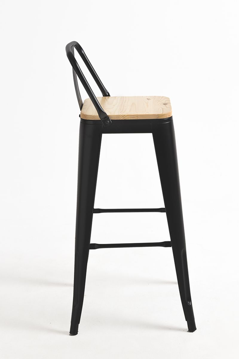 Pack 4 Taburetes Torix Respaldo Madera Natural - Estilo y Confort Pack 4 Taburetes Torix Respaldo Madera Natural - Estilo y Confort