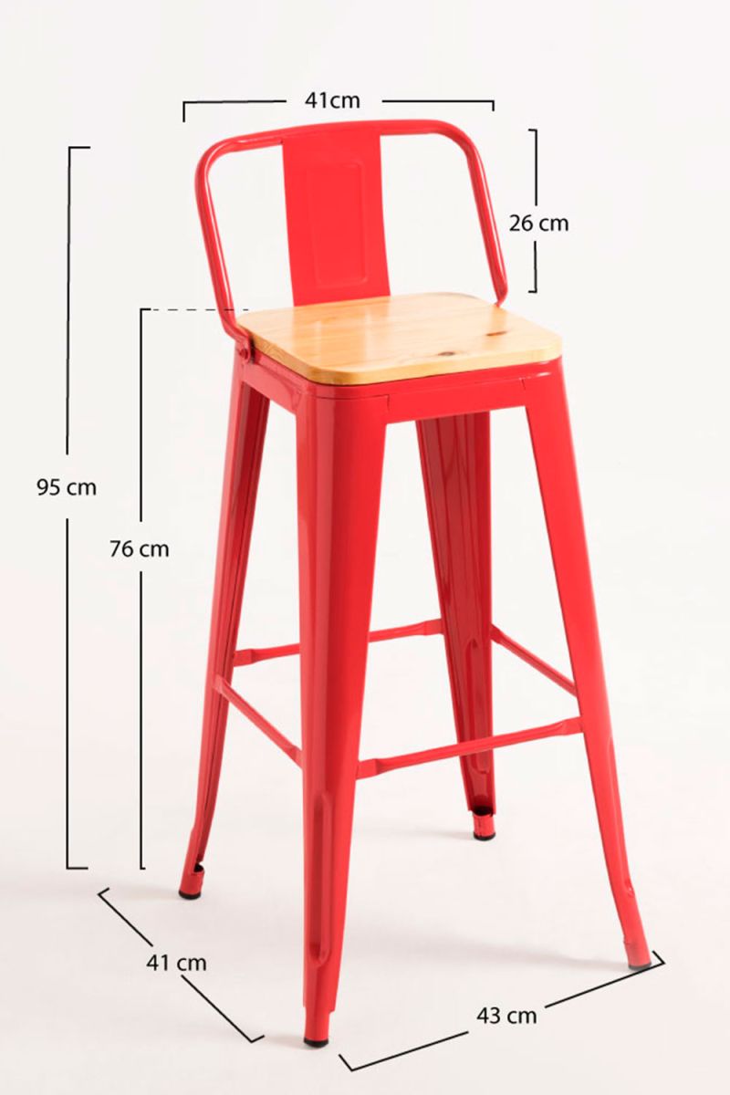 Taburete Torix Respaldo Madera Natural: Tu Taburete Ideal