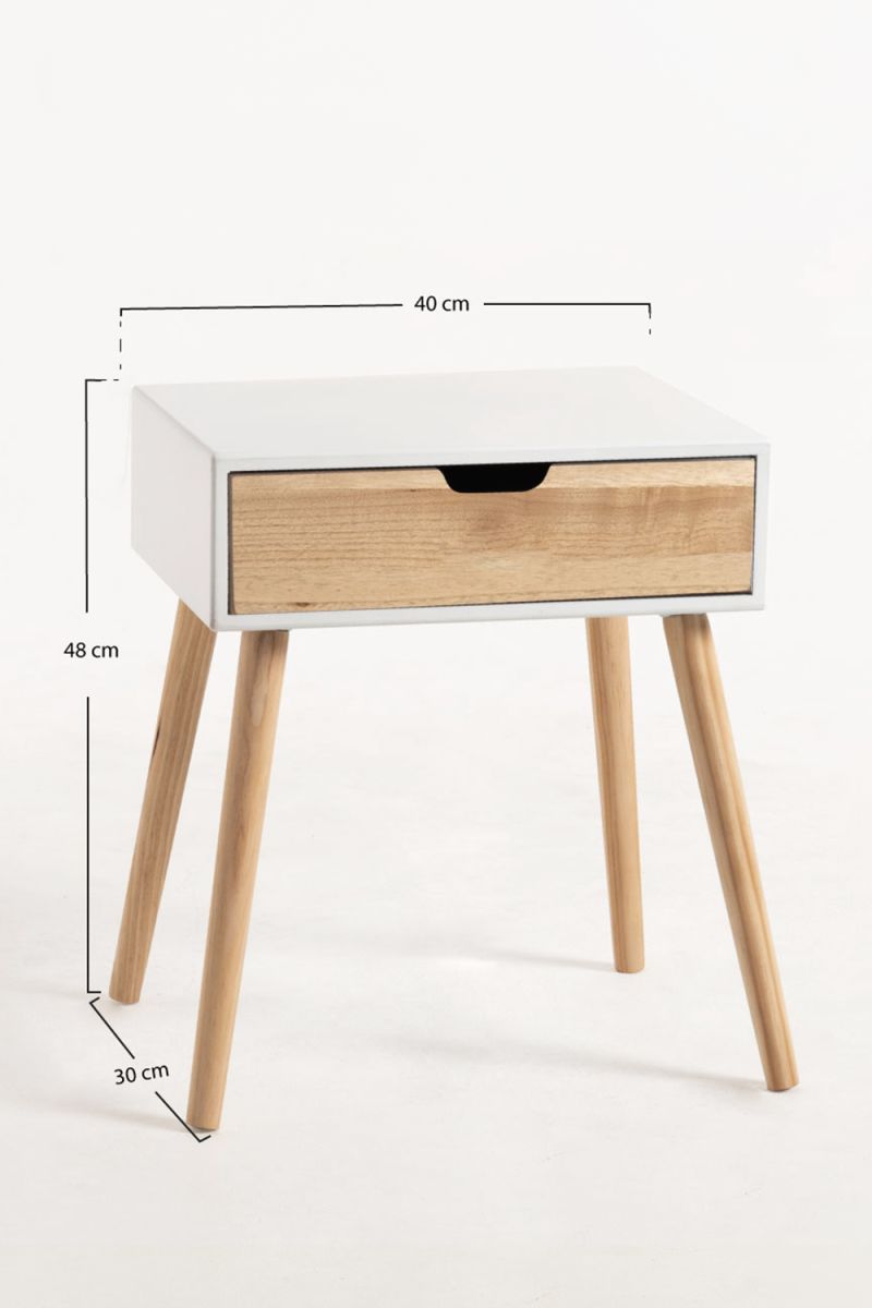 Mesita Nuit 1 Cajón - Una Mesa Ideal de Estilo Nórdico Mesita Nuit 1 Cajón - Una Mesa Ideal de Estilo Nórdico